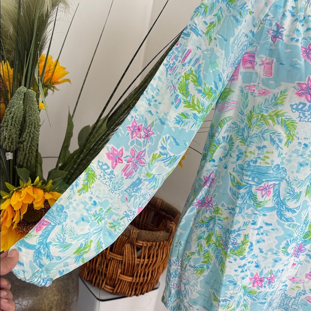 Lilly Pulitzer Pastel Floral Sheer Top - Picture 2 of 11